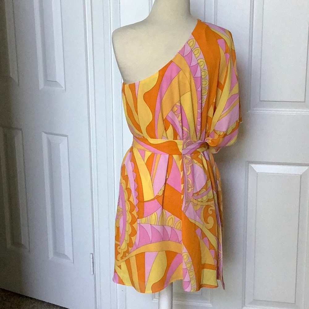 Show Me Your MuMu Trish Caribbean Cocktail one shoulder mini dress. Size S. NWOT - Picture 7 of 10